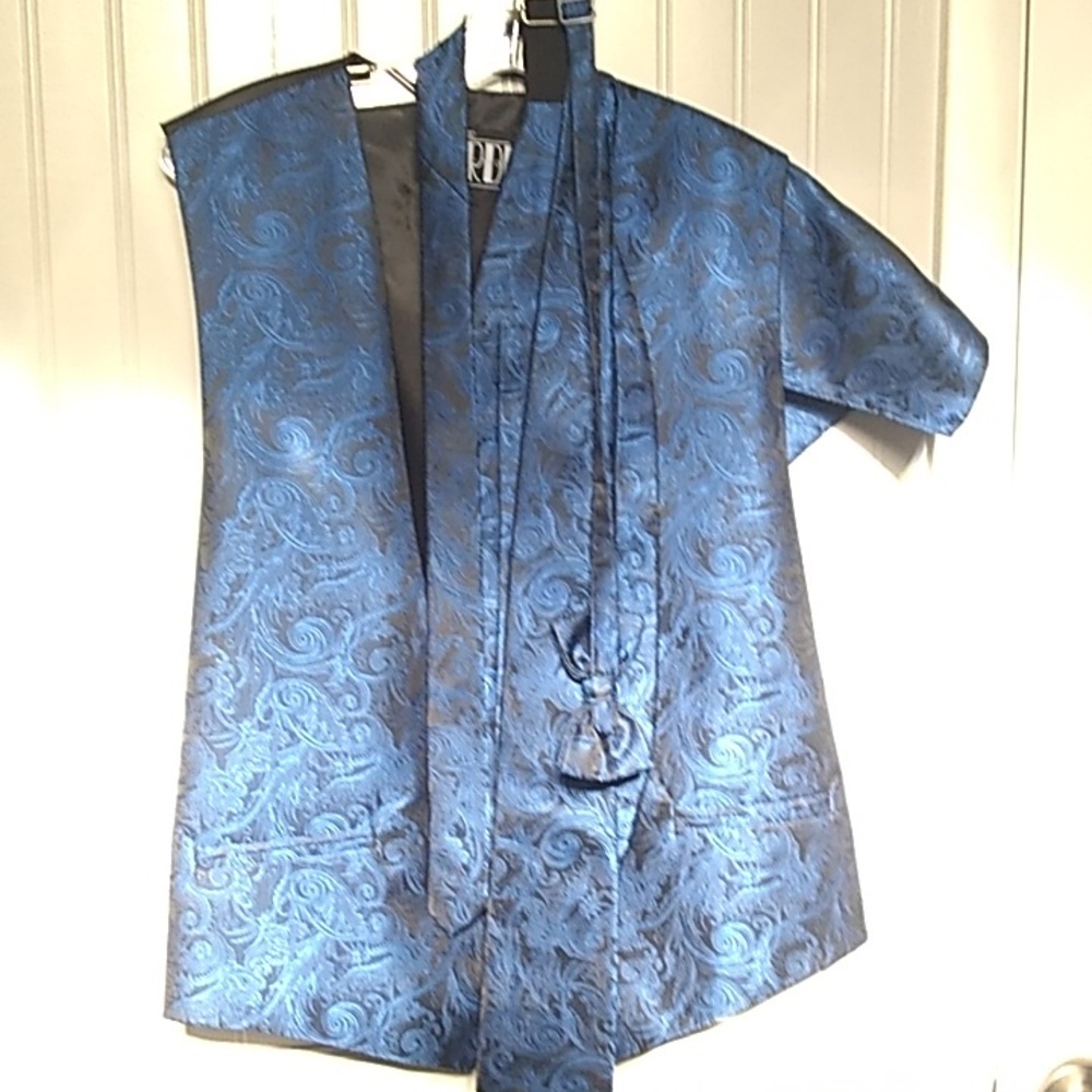 MENS royal blue tapestry vest set
